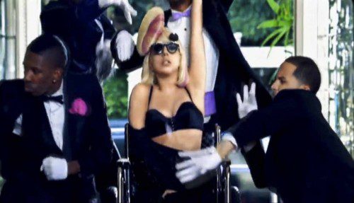 Lady Gaga Topless in Wheelchair