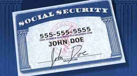 Social Security card with name John Doe, used for retirement benefits.