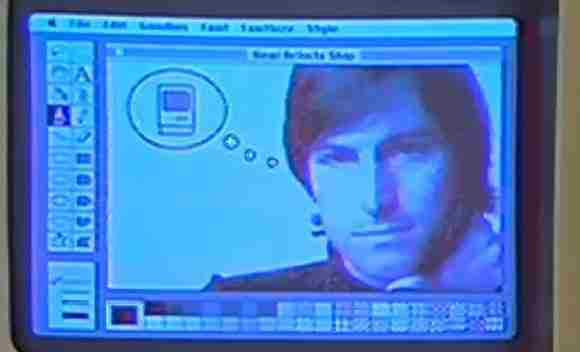 Steve Jobs and the First Ever Macintosh circa 1984
