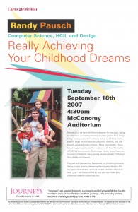 Randy Pausch with children at a playground during his last lecture, inspiring achievement.