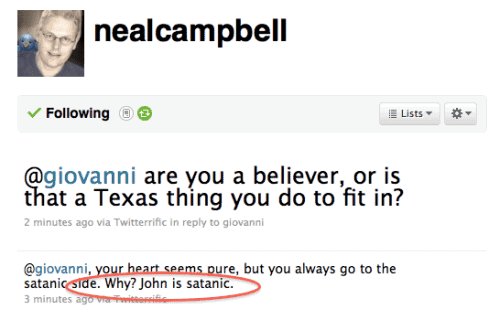 Neal Calls Me Satanic - Sep 4, 2010 at 1:45 am