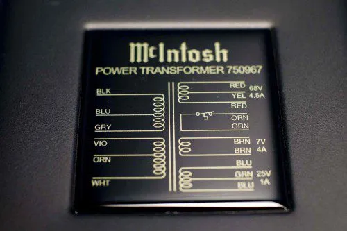 McIntosh MXA60 power transformer label