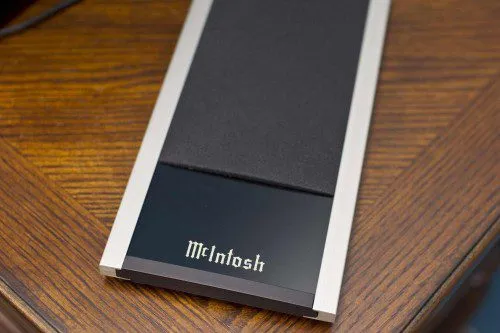 Front grille of a McIntosh MXA60 bookshelf speaker
