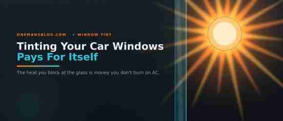 Sun shining on a car window with tinting, illustrating heat reduction benefits.